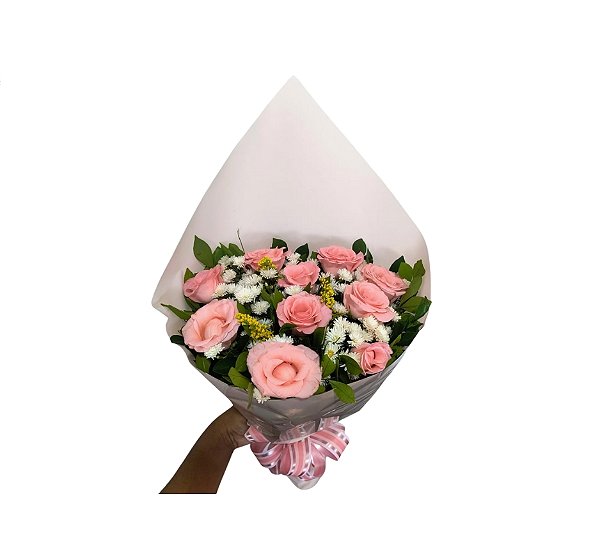 Buquê de Rosas Cor de Rosa - Modelo Magno Tradicional