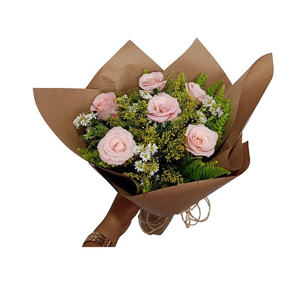 Buquê Rosas Cor Rosa (Vânia)  Modelo Master Francês