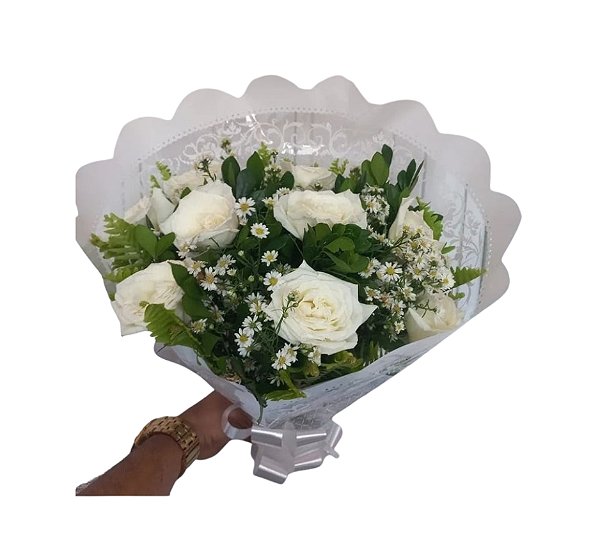 Buquê de Rosas Brancas  Modelo Master Tradicional