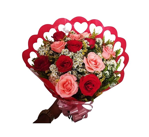 Buquê Mix Gold - Modelo Harmonia das Rosas