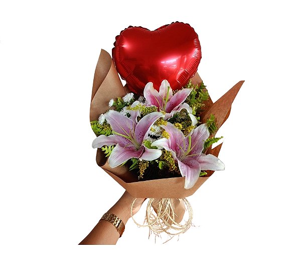 Buquê de Lírios - Modelo Encanto Romântico