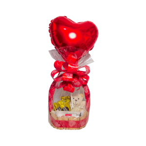 Cesta Minimalista com Pelúcia e Bombons - Modelo Sweet Love