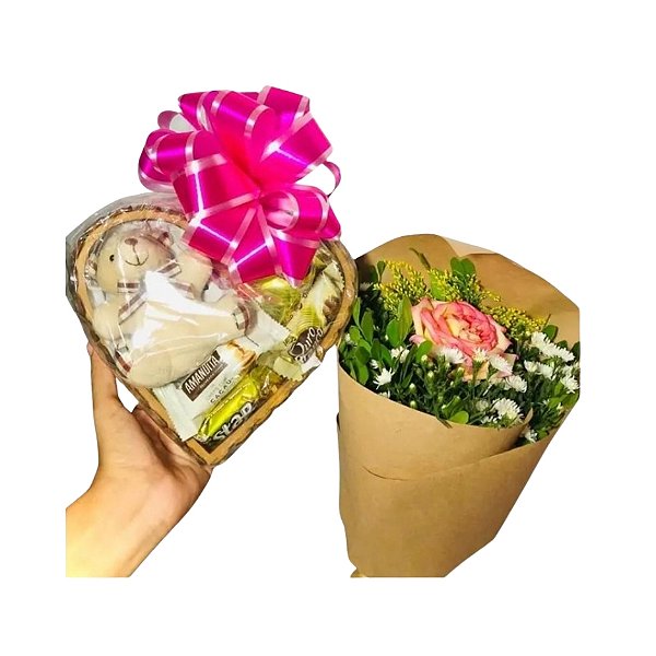 Combo Coração Encantado Box + Rosa Francesa