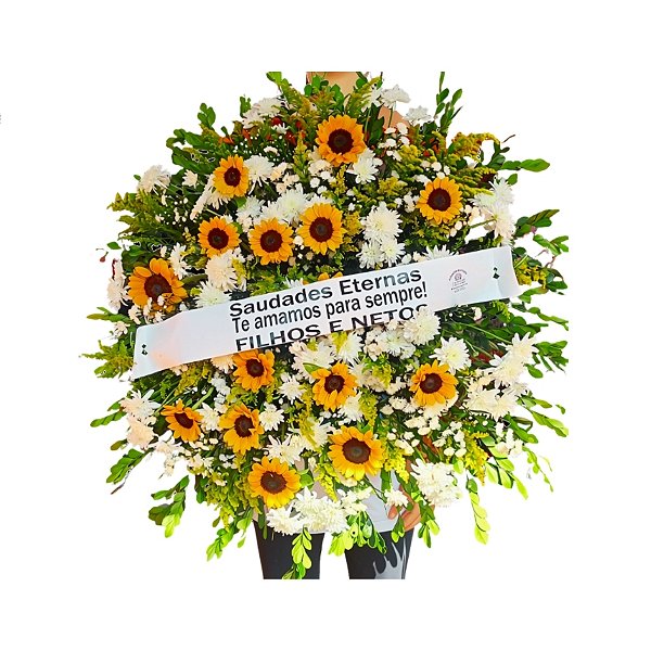 Coroa de Flores – Luz da Saudade 🌻🤍🕊️