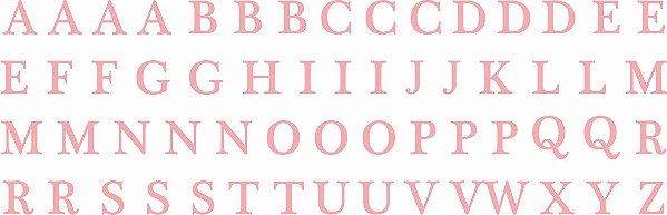 Alfabeto 1cm - ROSA - Decalque para Porcelana