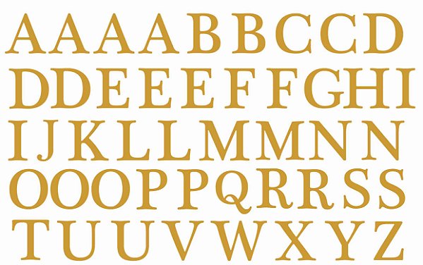 Alfabeto 2cm - OURO - Decalque para Porcelana
