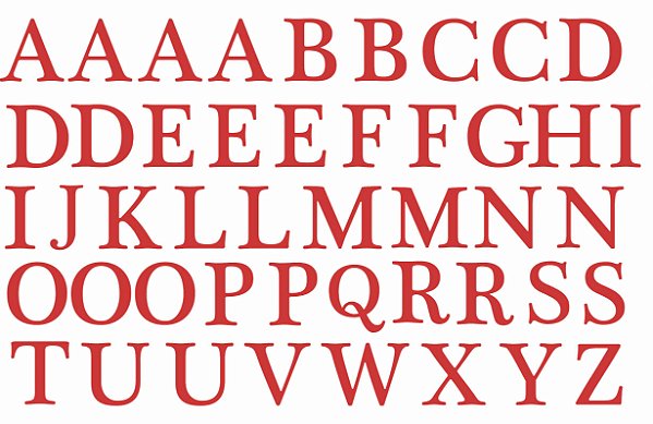 Alfabeto 2cm - VERMELHO M9 - Decalque para Porcelana