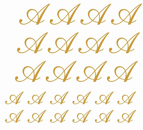 Iniciais Ouro - Decalque para Porcelana