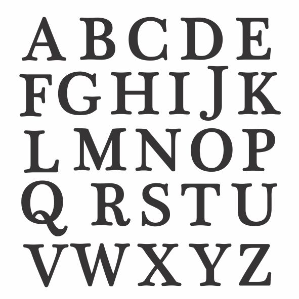 Letras 4,5cm em PRETO - Avulsas - Decalque para Porcelana