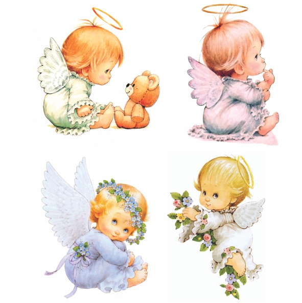 Decalque para Porcelana - Anjinhos 10cm