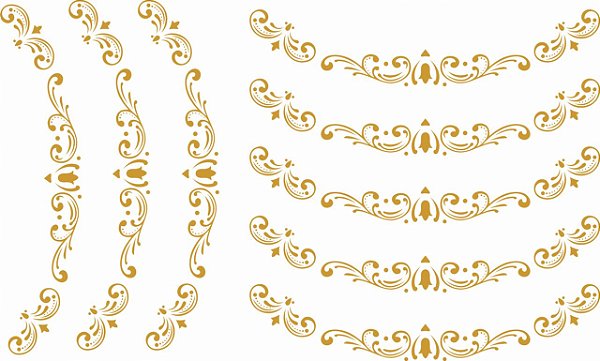 Decalque para Porcelana - Arabesco Borda Ouro