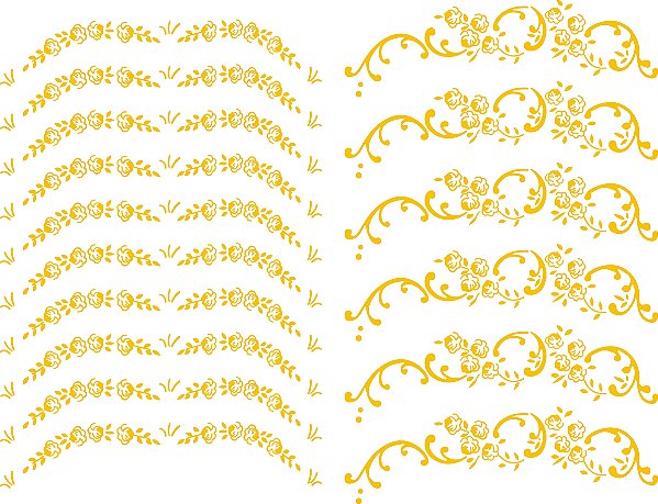 Decalque para Porcelana - Arabesco Rosinha Ouro