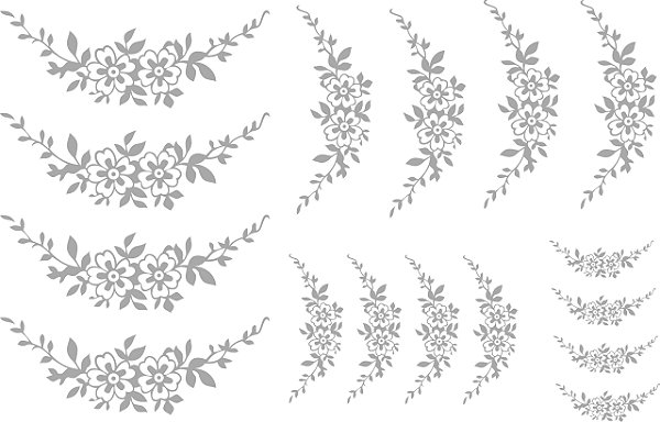 Decalque para Porcelana -Arabesco Florzinhas Prata