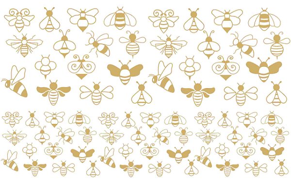Decalque para Porcelana - Abelhas - OURO
