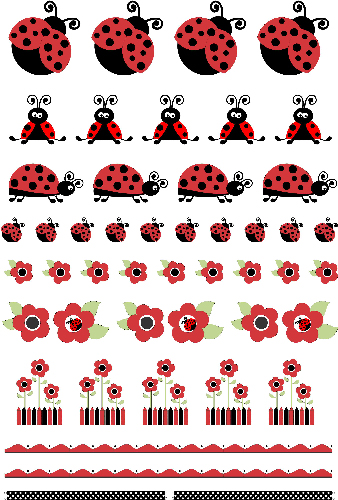 Decalque para Porcelana - Coleção Cute- Joaninhas