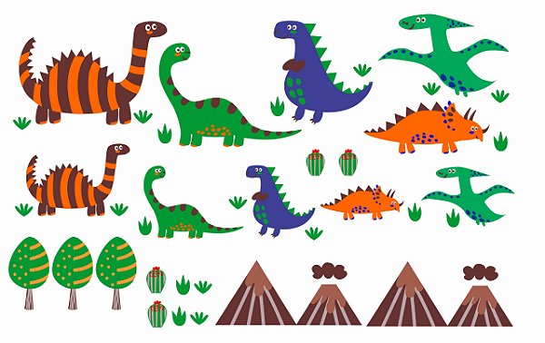 Decalque para Porcelana - Dinossauros