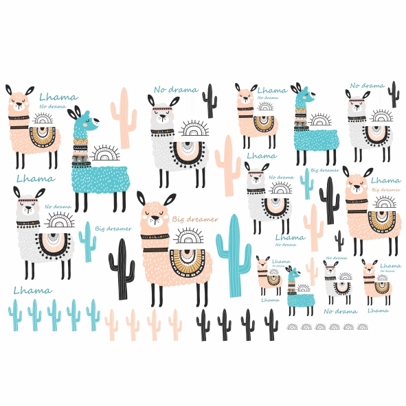 Decalque para Porcelana - Lhamas