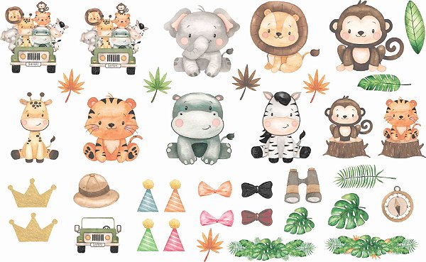 Decalque para Porcelana - Safari 4cm