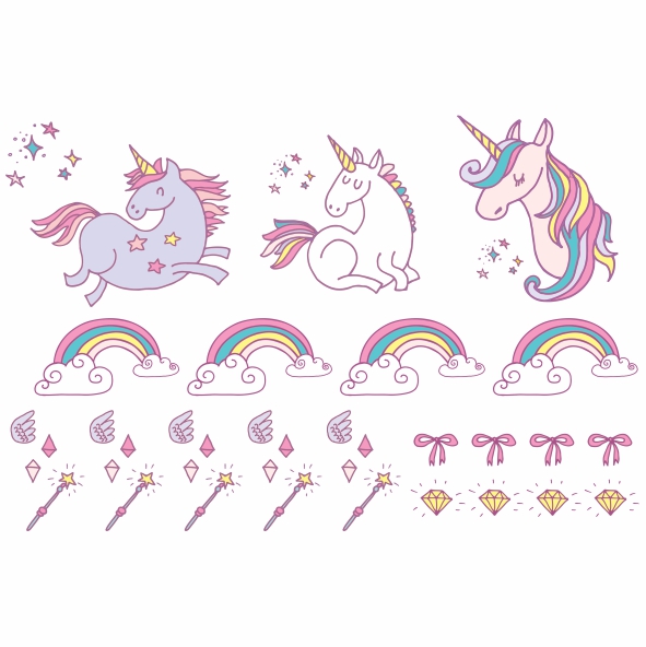 Decalque para Porcelana - Unicórnios