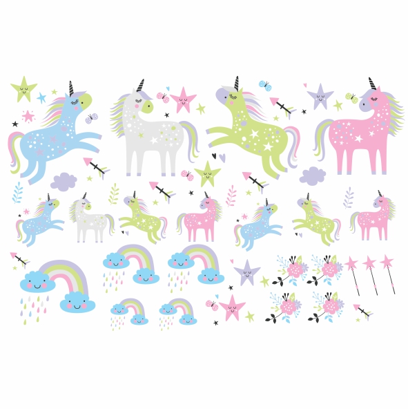 Decalque para Porcelana - Unicórnios 2019