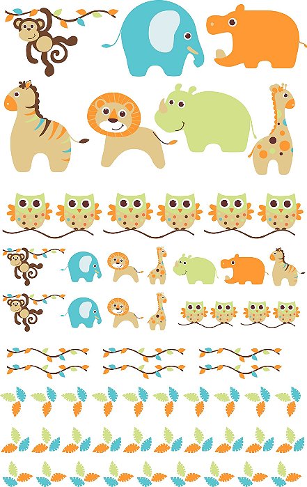 Decalque para Porcelana - Zoo Animais