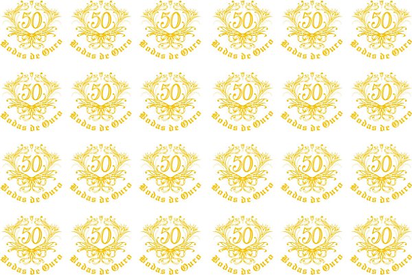 Bodas de Ouro 3cm (Ref.6) - Decalque para Porcelana