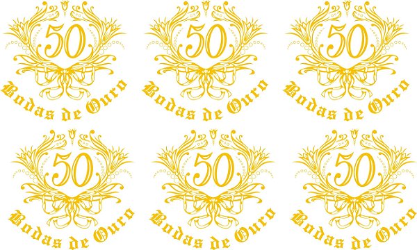 Bodas de Ouro 7,5cm (Ref.3) - Decalque para Porcelana