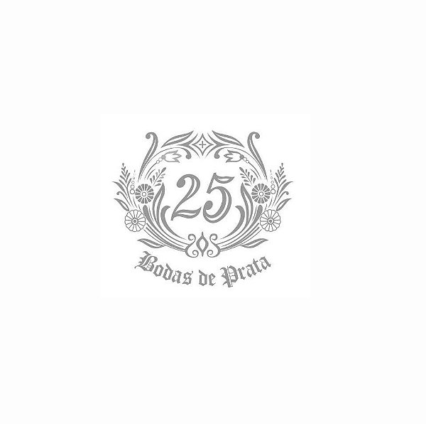 Bodas de Prata 3cm (Ref.6) - Decalque para Porcelana