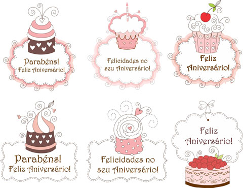 Decalque para Porcelana -Aniversários - Bolinho ROSA