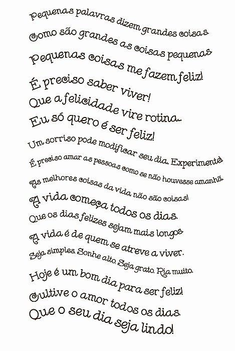 Decalque para Porcelana - Frases e Pensamentos