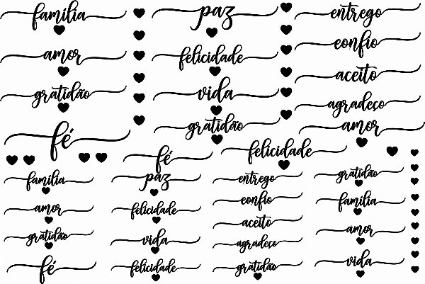 Decalque para Porcelana - Lettering PRETO