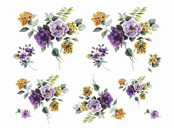 Decalque para Porcelana - Flores Outono 9 e 7cm