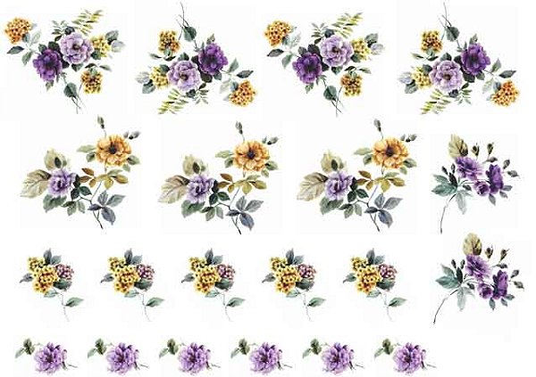 Decalque para Porcelana - Flores Outono Complemento