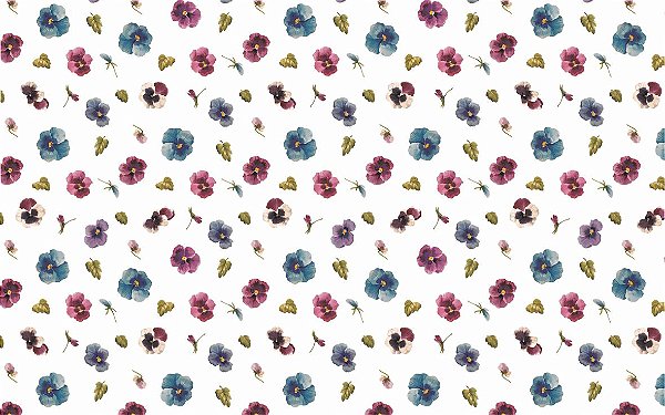 Decalque para Porcelana - Pansy Flower (flor amor perfeito) - complementos Modelo 3