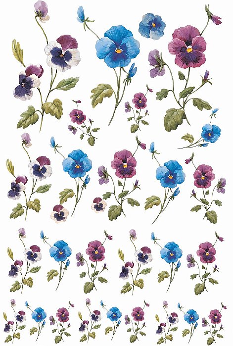 Decalque para Porcelana - Pansy Flower (flor amor perfeito) modelo 1