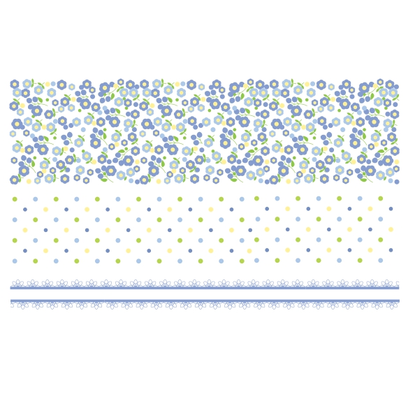 Decalque para Porcelana - Pequenas Flores e Poás AZUL