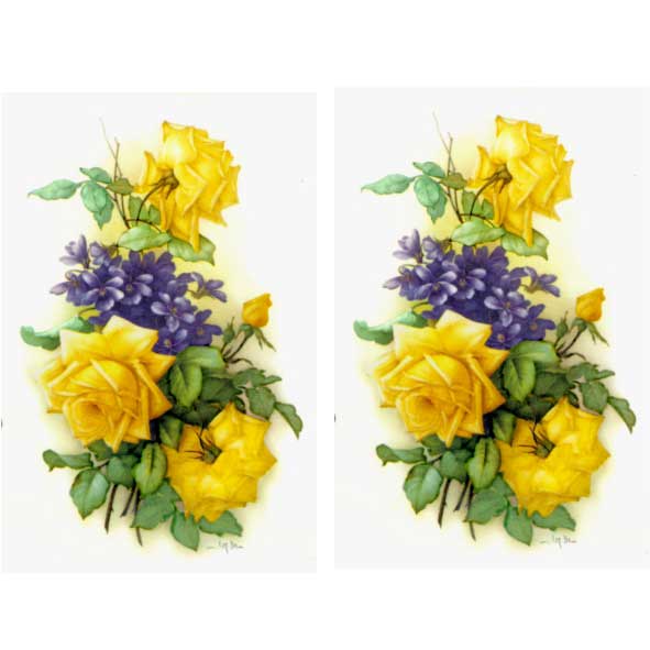 Decalque para Porcelana - Rosas Amarelas 13cm