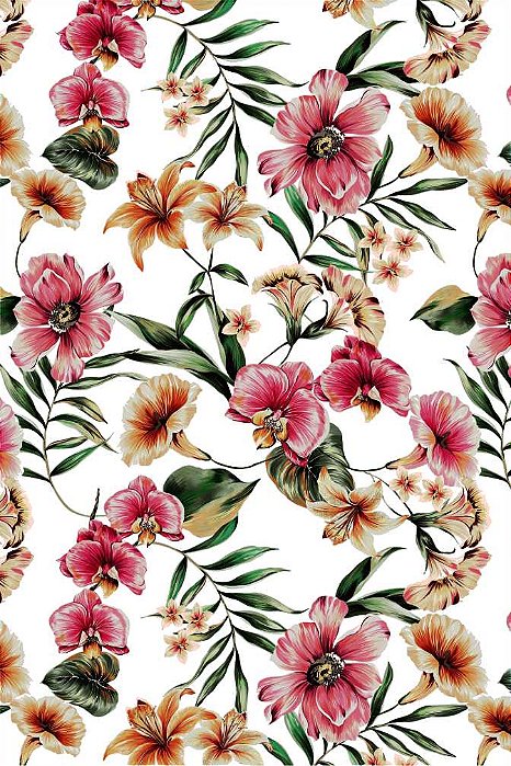 Decalque para Porcelana - Tapete Magnólia e Orquídeas
