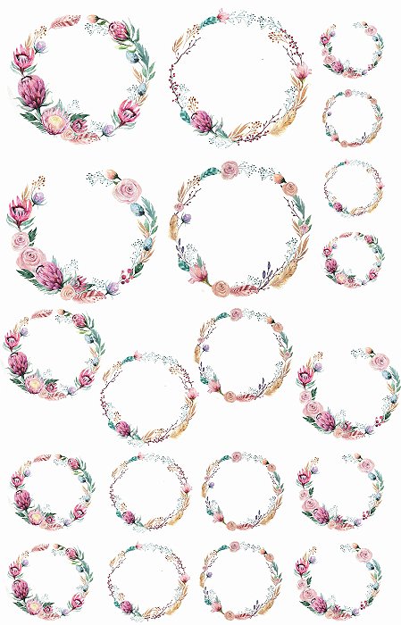 Decalque para Porcelana - Floral Borda Iniciais
