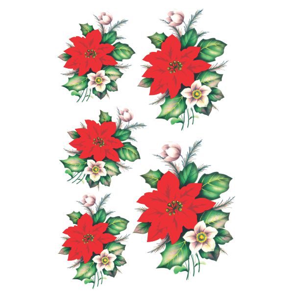 Decalque para Porcelana - Flor de Natal 11, 14 e 16,5cm