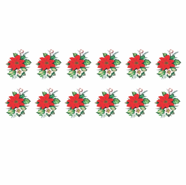 Decalque para Porcelana - Flor de Natal 3,5cm