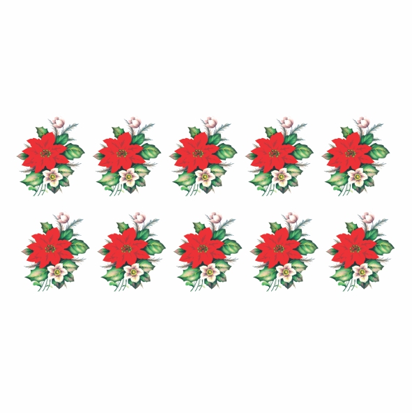 Decalque para Porcelana - Flor de Natal 4,5cm