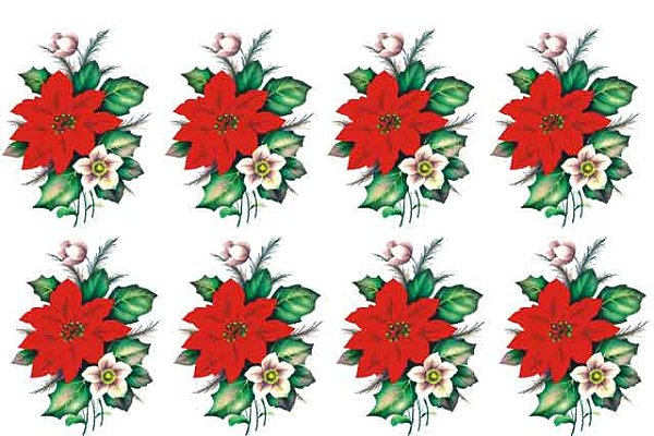 Decalque para Porcelana - Flor de Natal 5,8cm