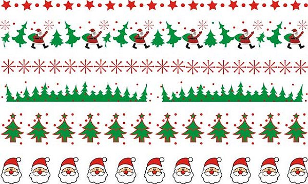 Decalque para Porcelana - Natal Faixinhas