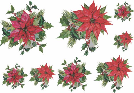 Decalque para Porcelana - Natal Ramo Floral