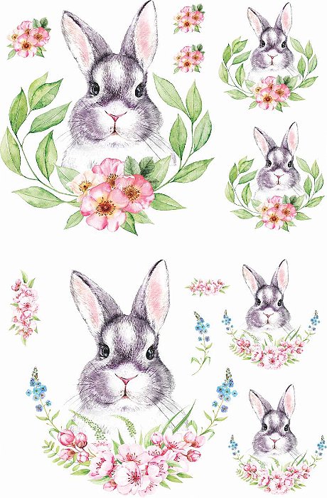 Decalque para Porcelana - Páscoa Coelho Cacau 15 E 7CM