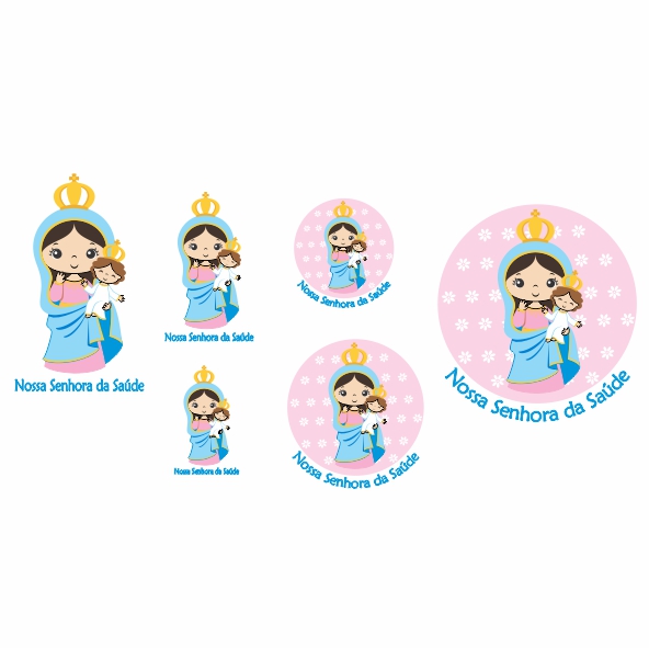 Decalque para Porcelana - Santinhos Nossa Senhora da Saúde