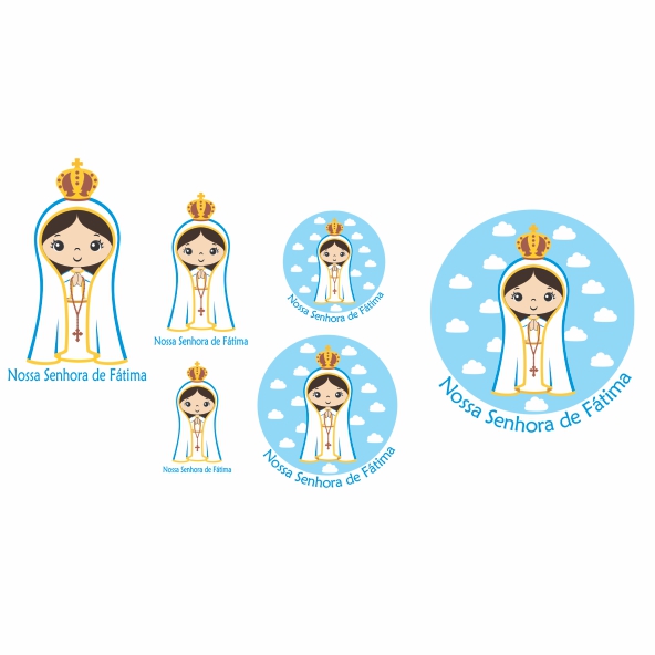Decalque para Porcelana - Santinhos Nossa Senhora de Fátima
