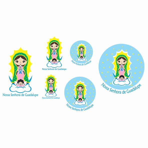Decalque para Porcelana - Santinhos Nossa Senhora de Guadalupe