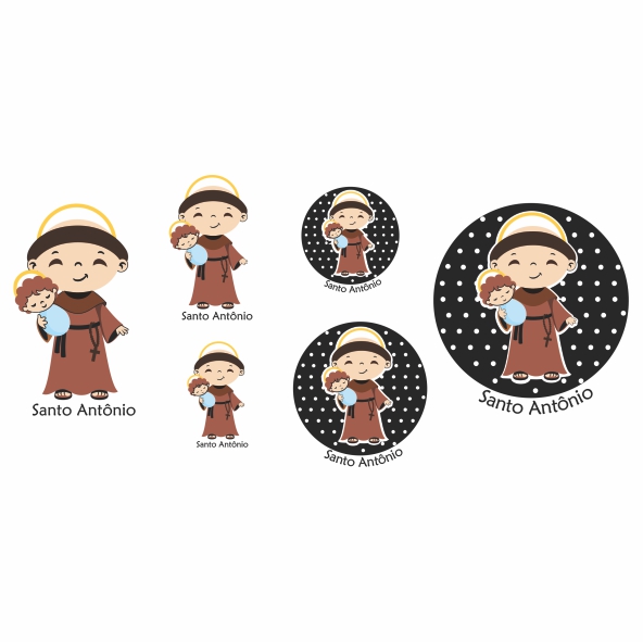 Decalque para Porcelana - Santinhos Santo Antônio